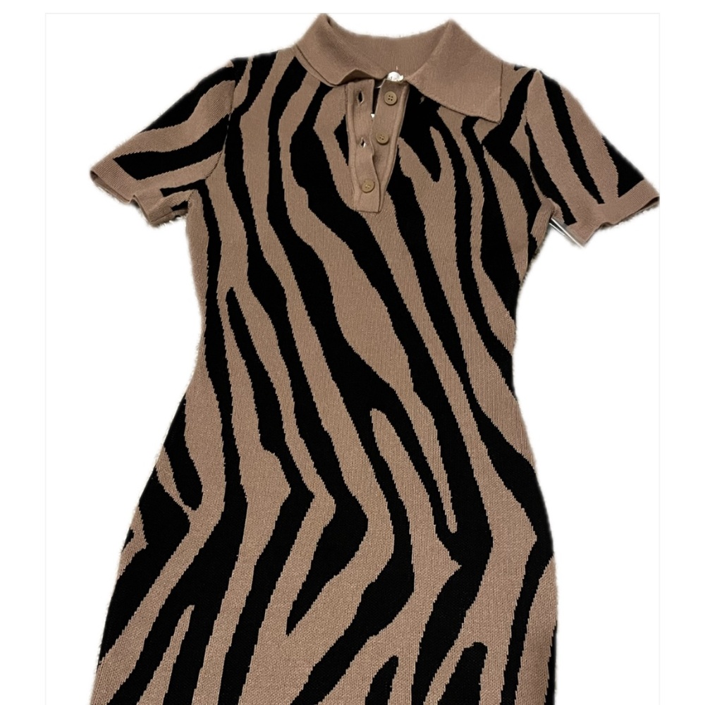 Black and Tan Bodycon Dress